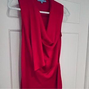 Antonio Melani Hot Pink Silky Sleeveless Blouse